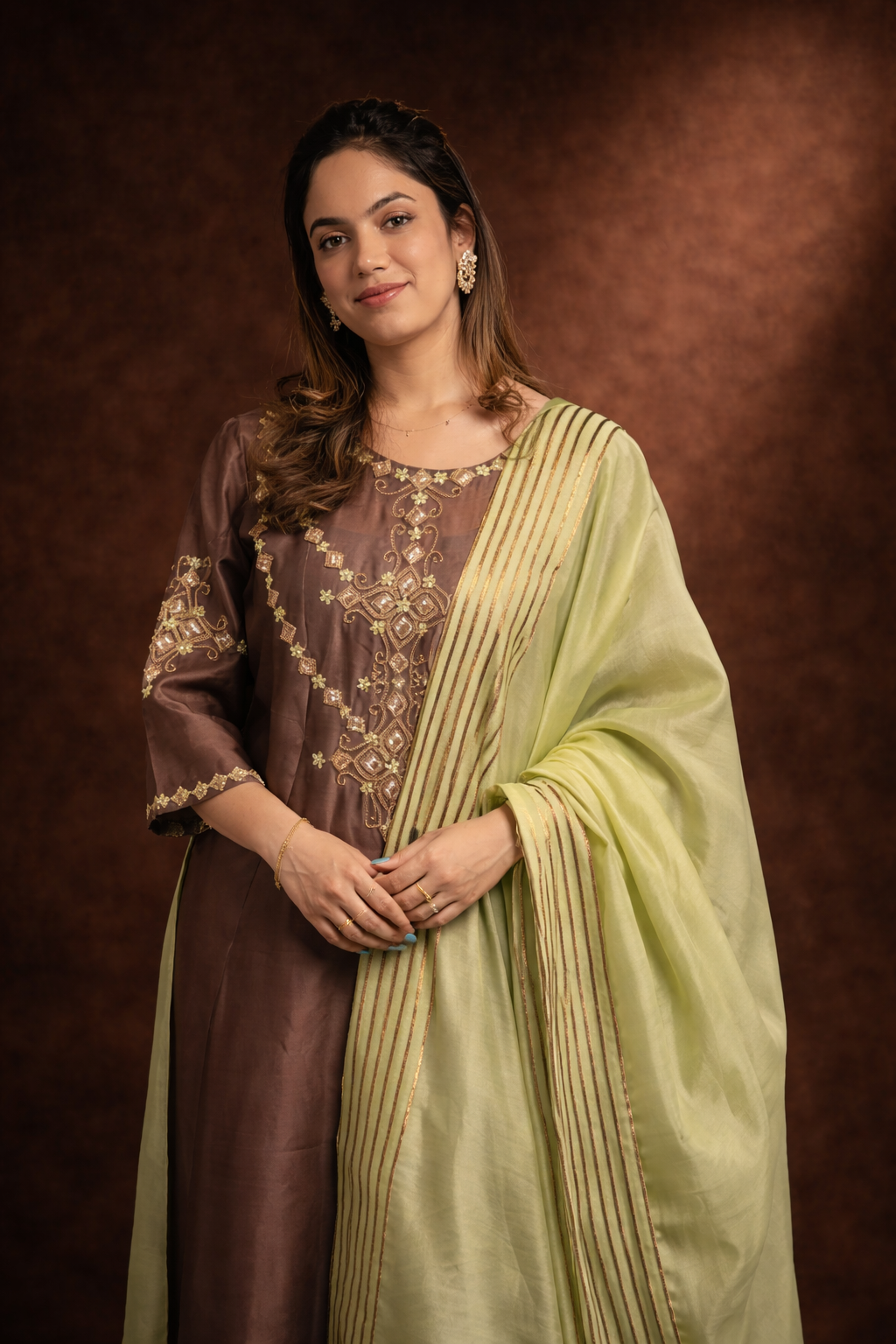Coffee Brown Choga Set