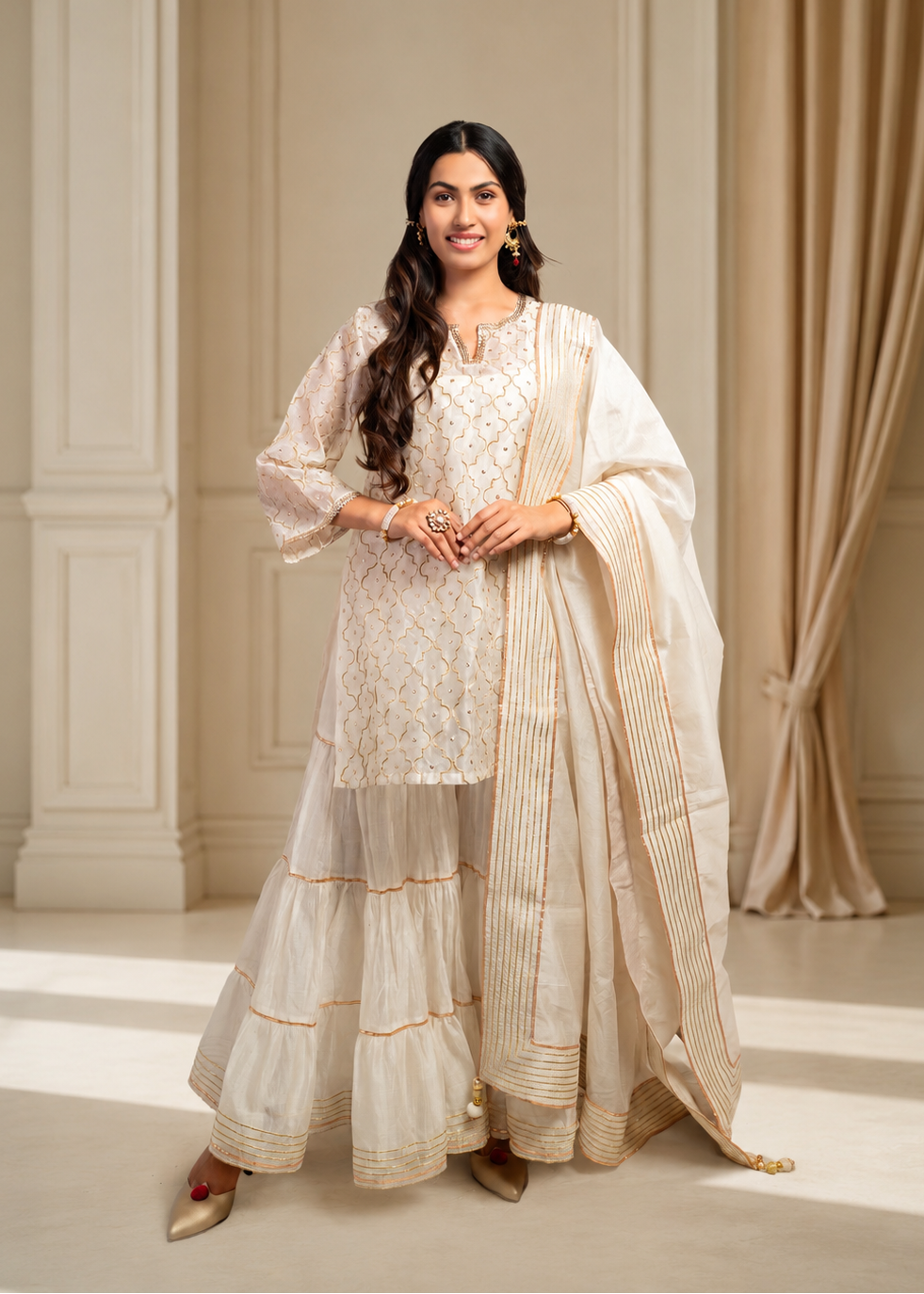 Ivory Sharara Set