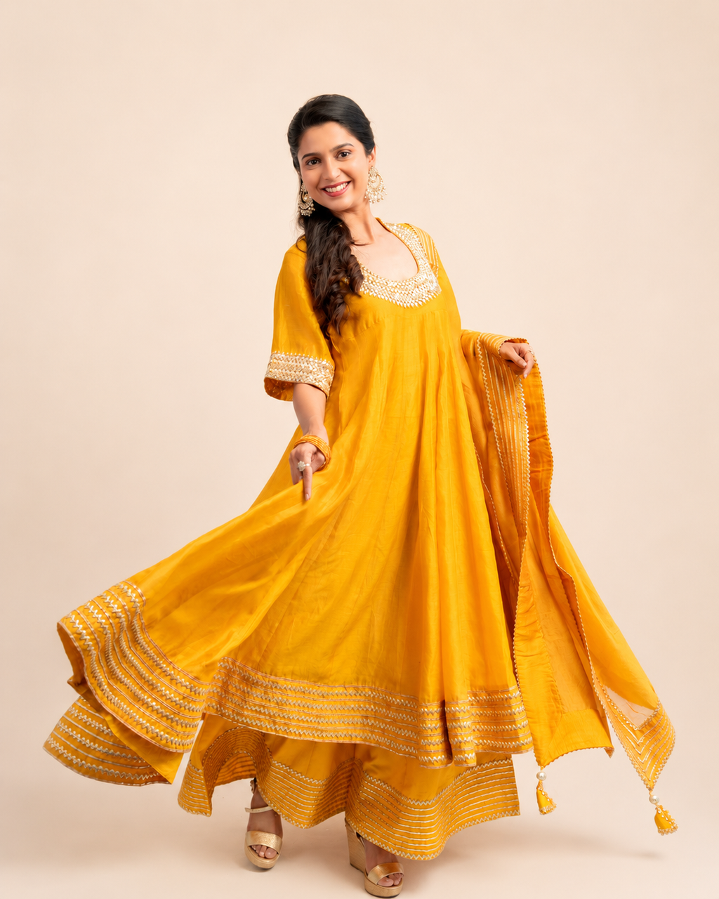 Yellow Anarkali