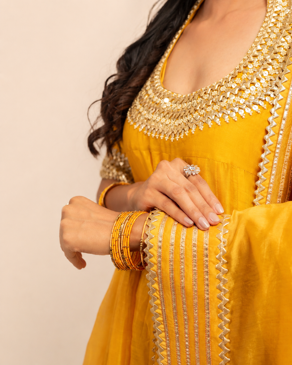 Yellow Anarkali