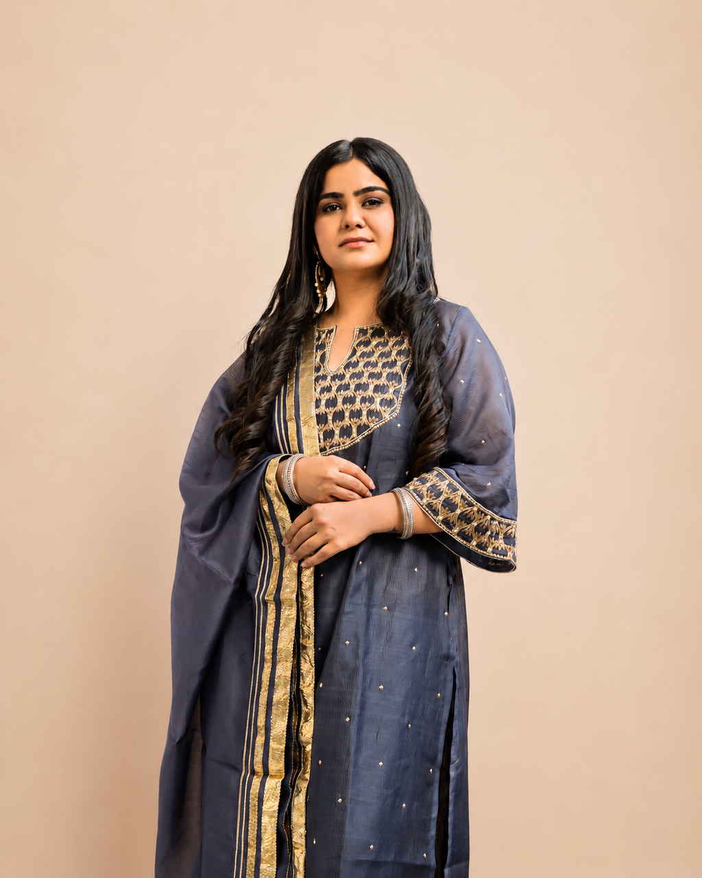 Cobalt Grey Kurta Set