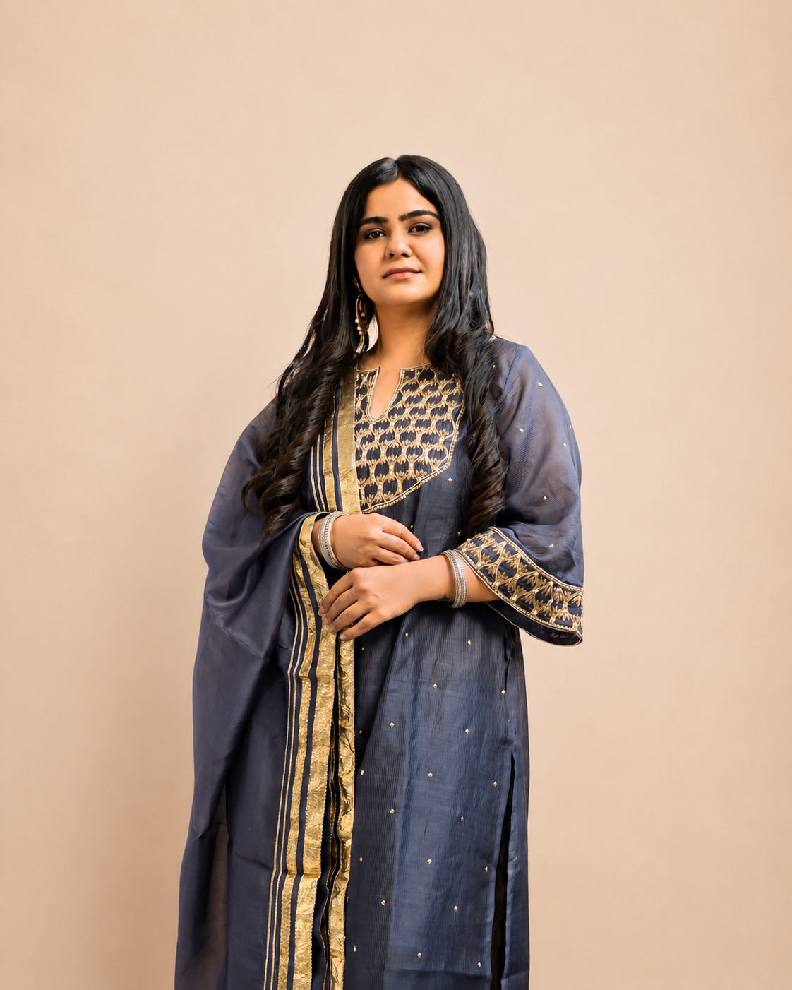 Cobalt Grey Kurta Set