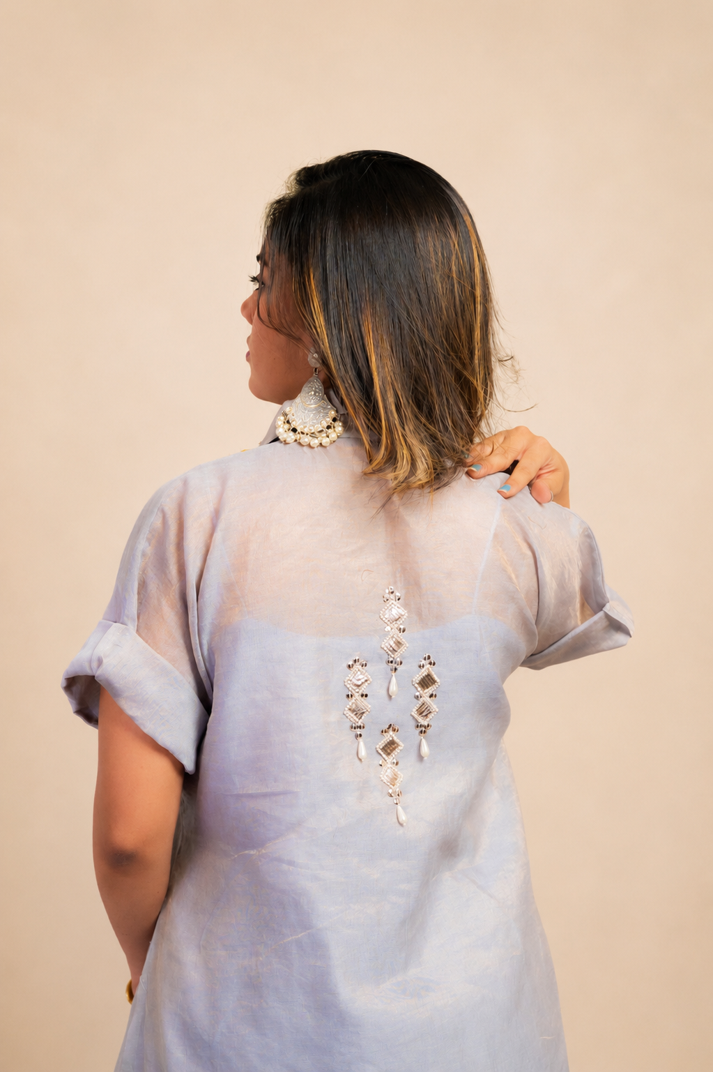 Powder Blue Tissue Shirt Dress