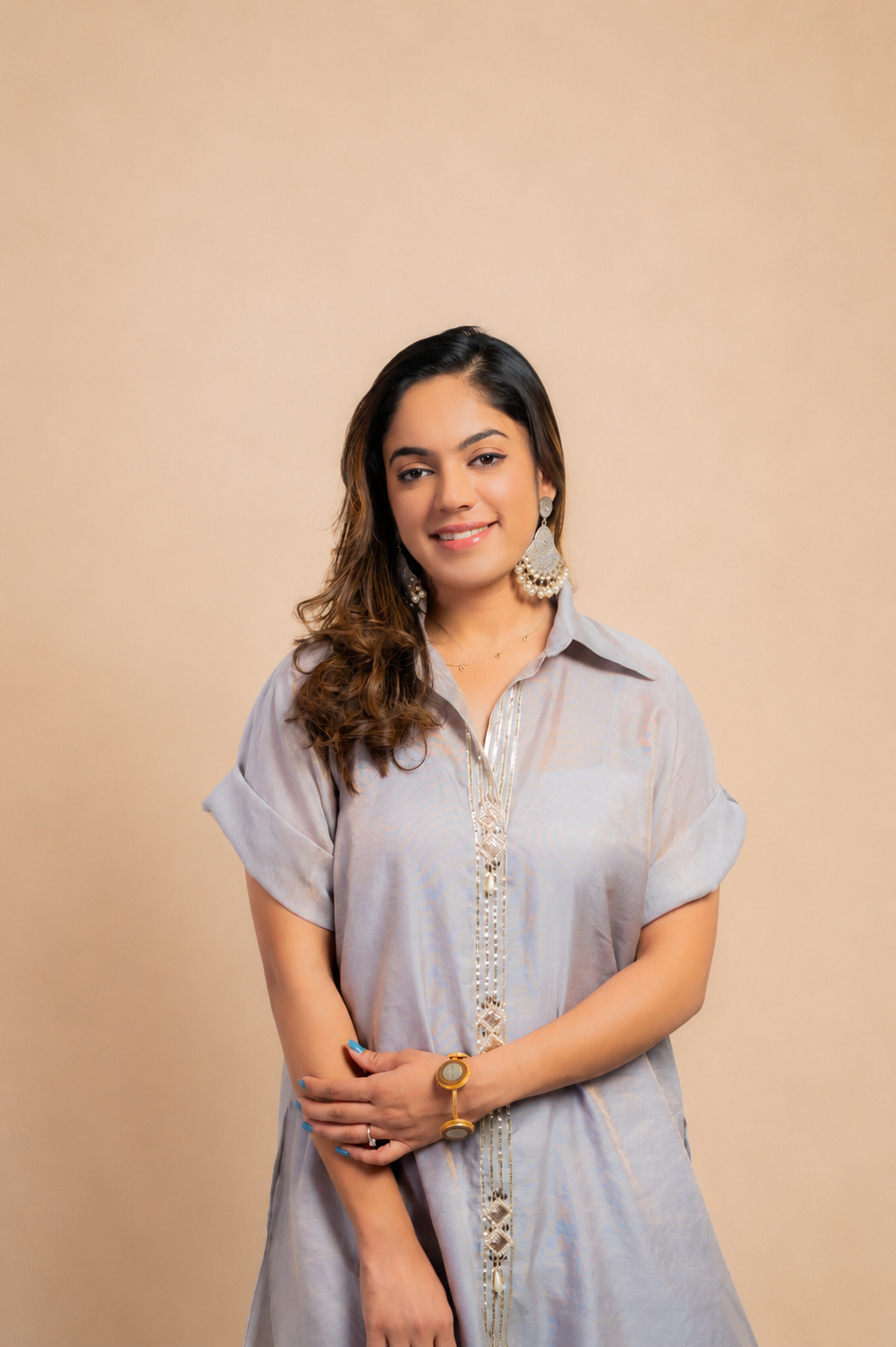 Powder Blue Tissue Shirt Dress