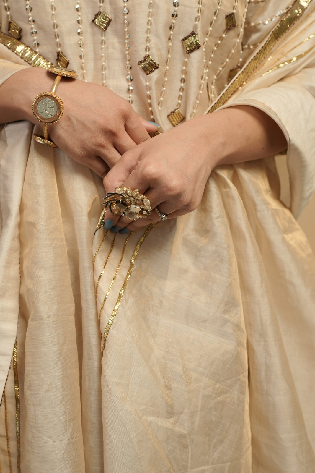 Gold Tissue Kaftan Dress