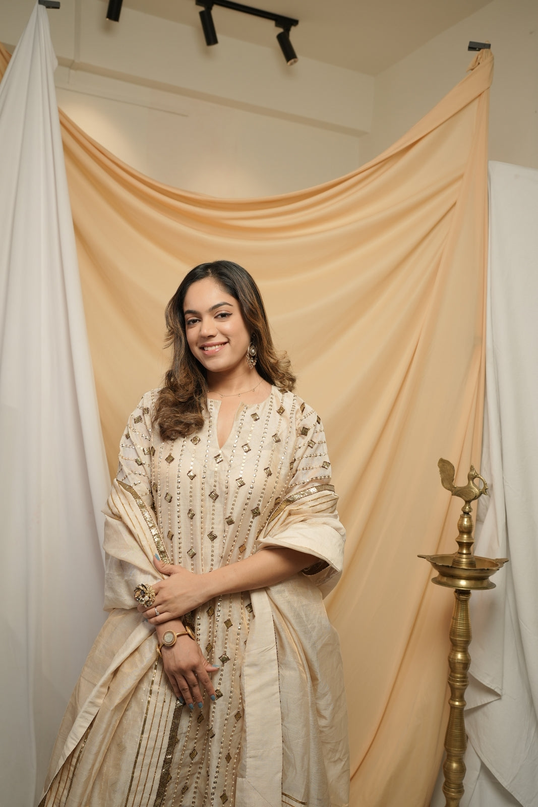 Gold Tissue Kaftan Dress