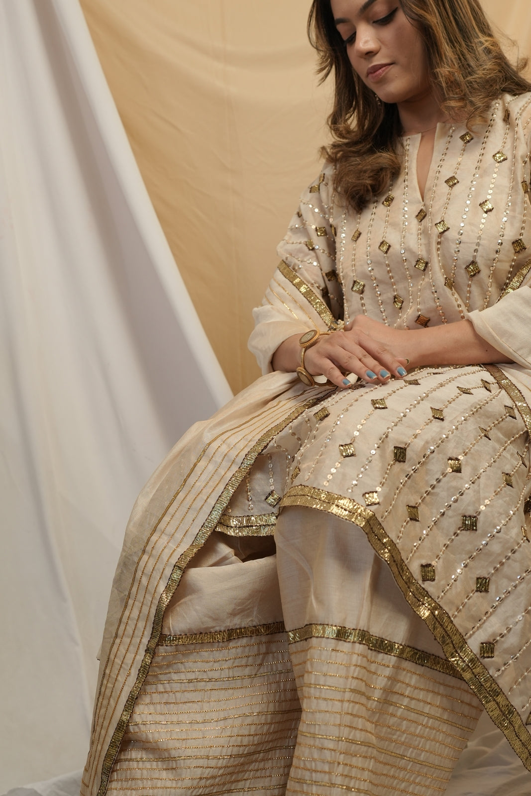 Gold Tissue Kaftan Dress