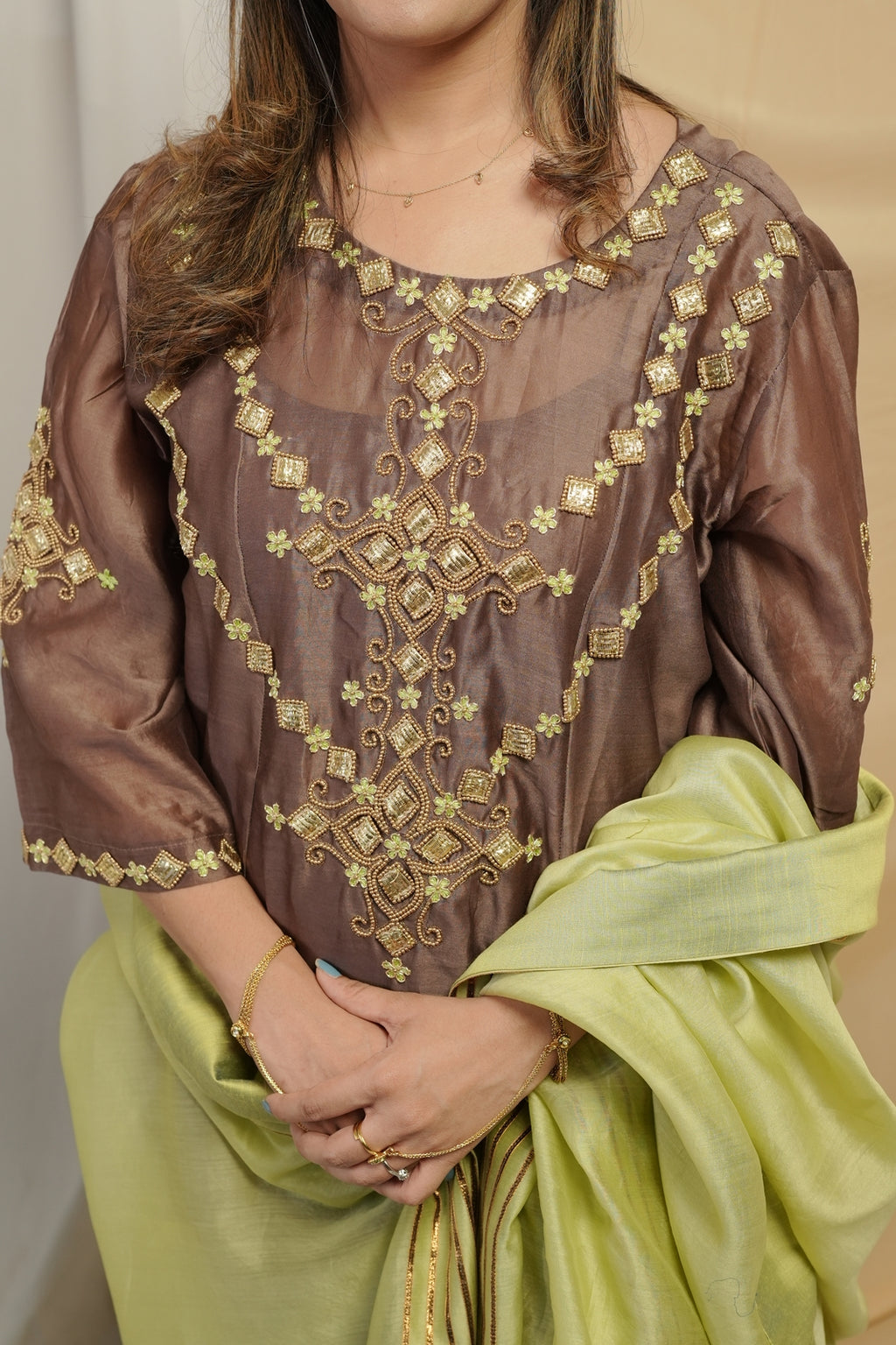 Coffee Brown Choga Set