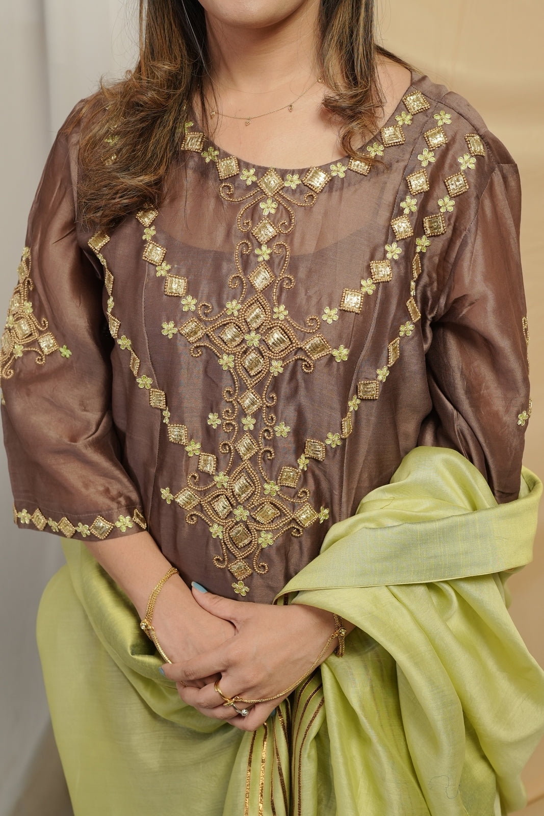 Coffee Brown Choga Set