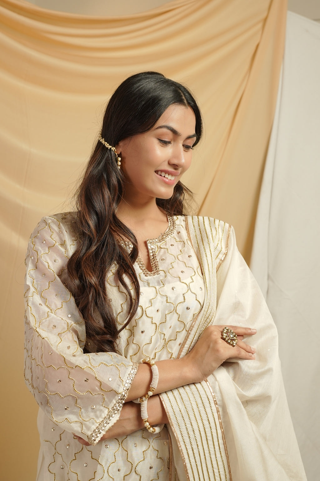 Ivory Sharara Set