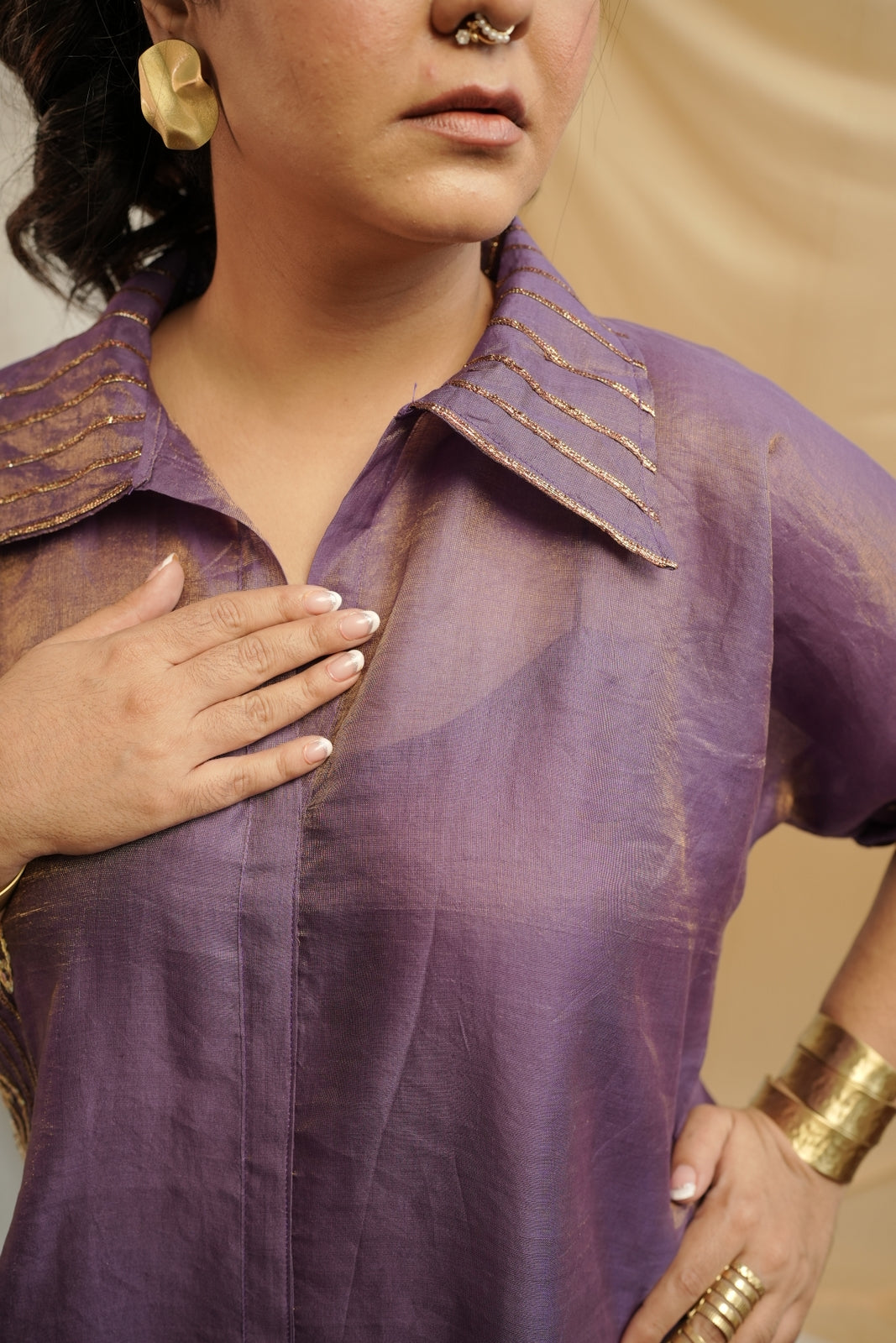Purple Tissue Shirt Dress