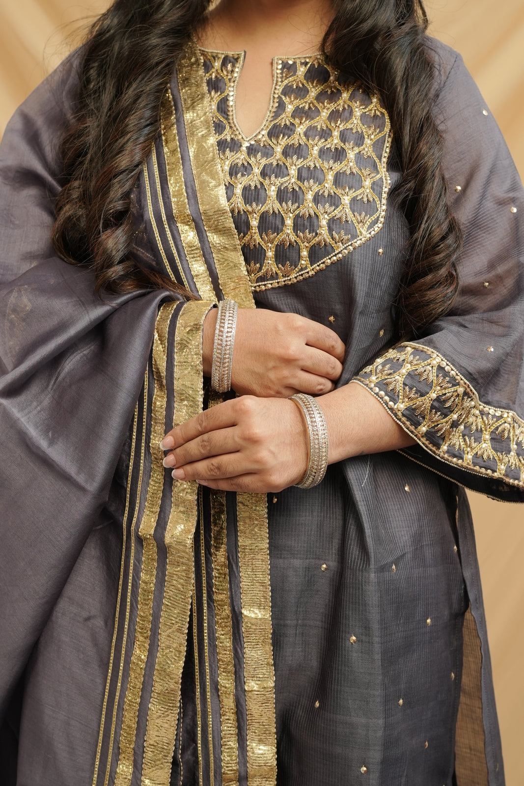 Cobalt Grey Kurta Set